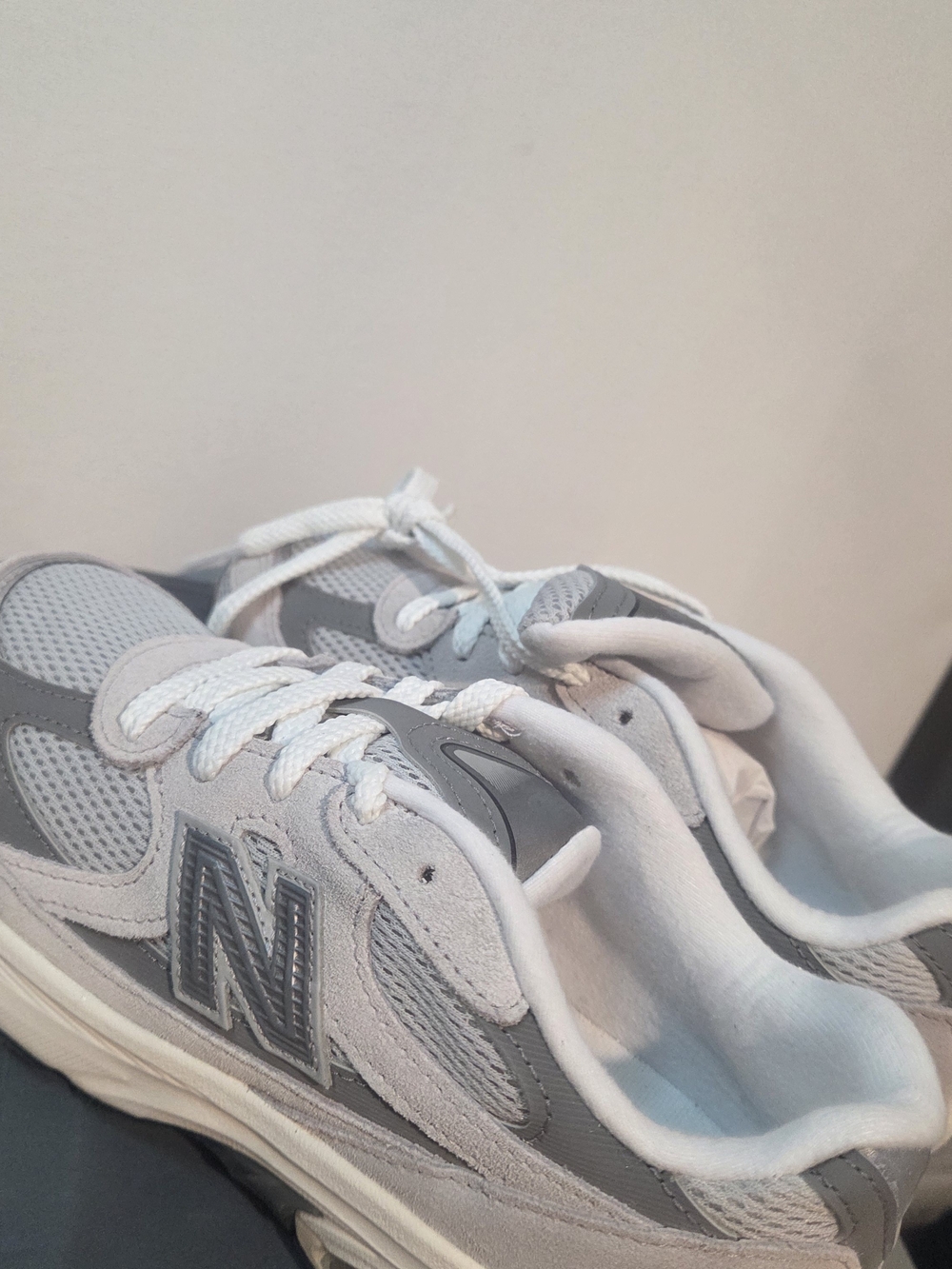 Kids Grey New Balance Lace-Up Sneakers